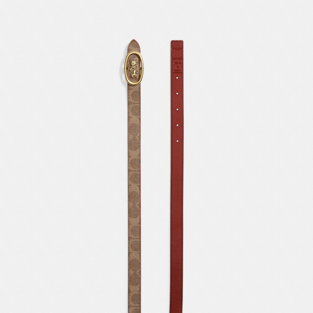 馬車主題圖案扣環腰帶，20毫米，可雙面使用