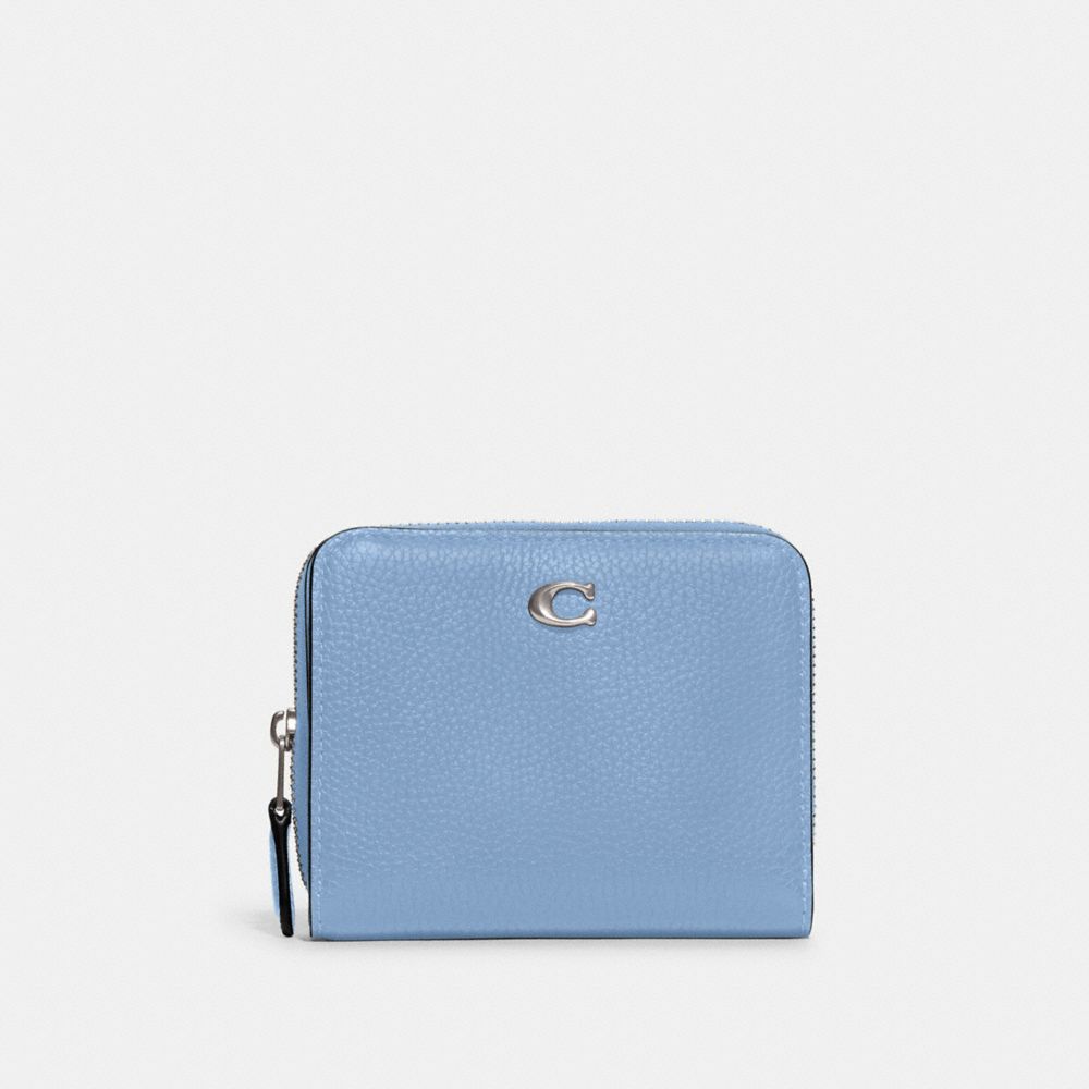 COACH CD717 Billfold Wallet Silver/Pool