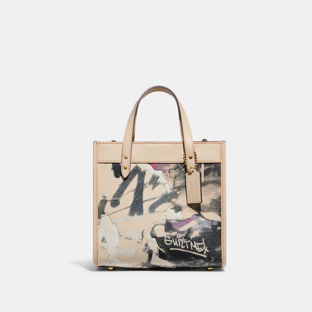 Coach X Mint + Serf Field Tote 22 - CD720 - Brass/Ivory Multi