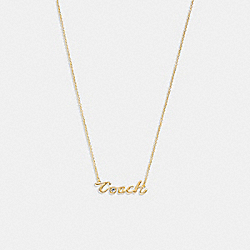 COACH CD792 Logo Script Necklace GOLD