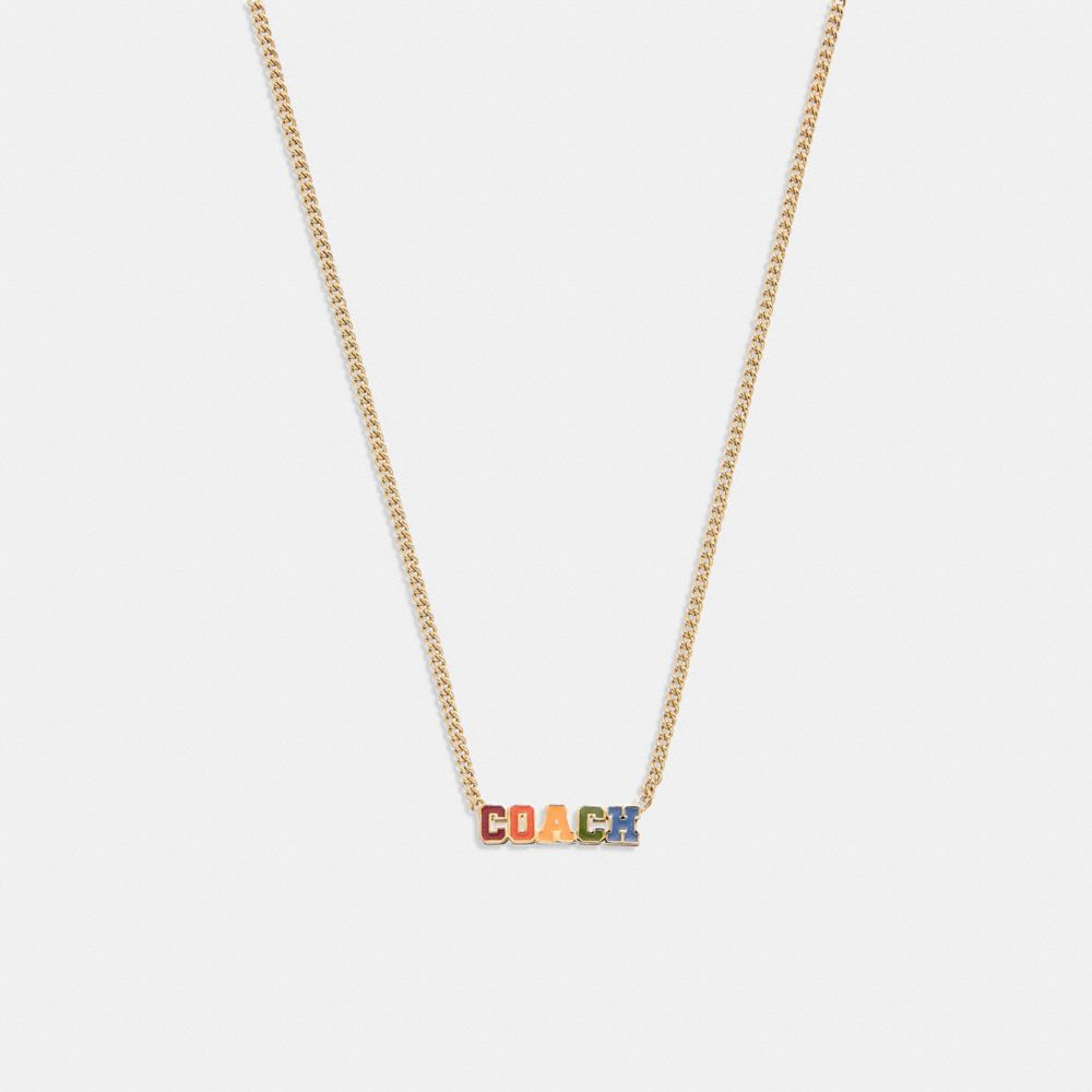 COACH CD809 Logo Varsity Necklace Gold/Multi