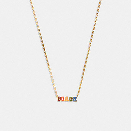 COACH CD809 Logo Varsity Necklace Gold/Multi