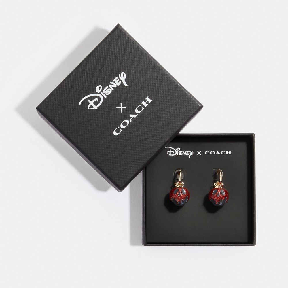 Disney X Coach Poison Apple Huggie Earrings - CD812 - GOLD/RED