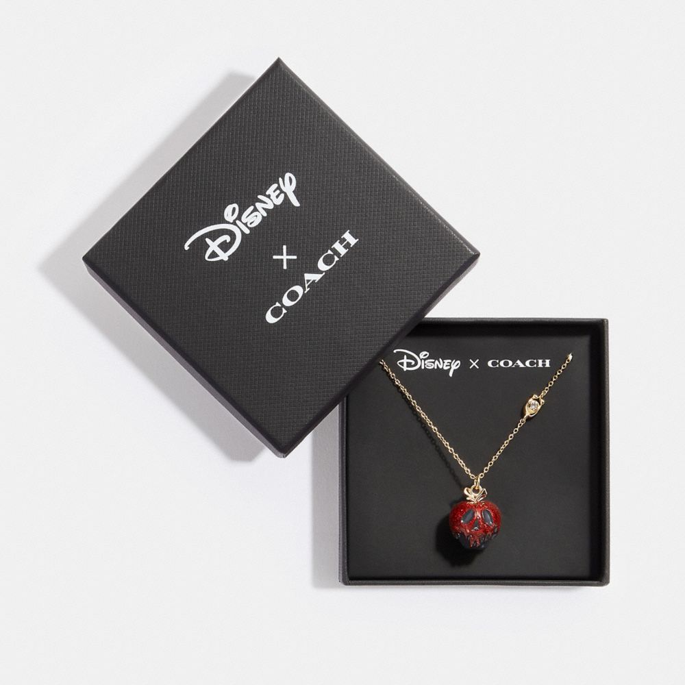 COACH CD813 Disney X Coach Poison Apple Necklace GOLD/RED