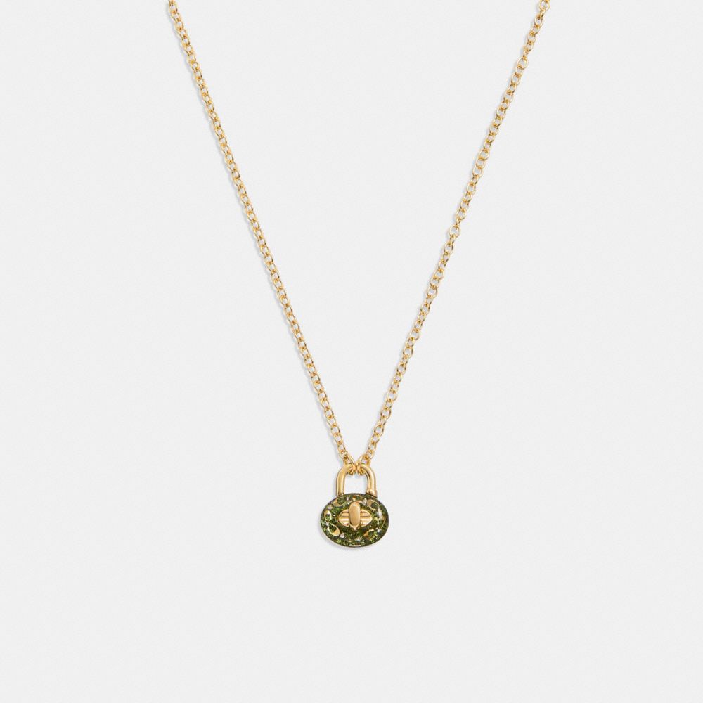 CD835 - Signature Turnlock Necklace GOLD/GREEN