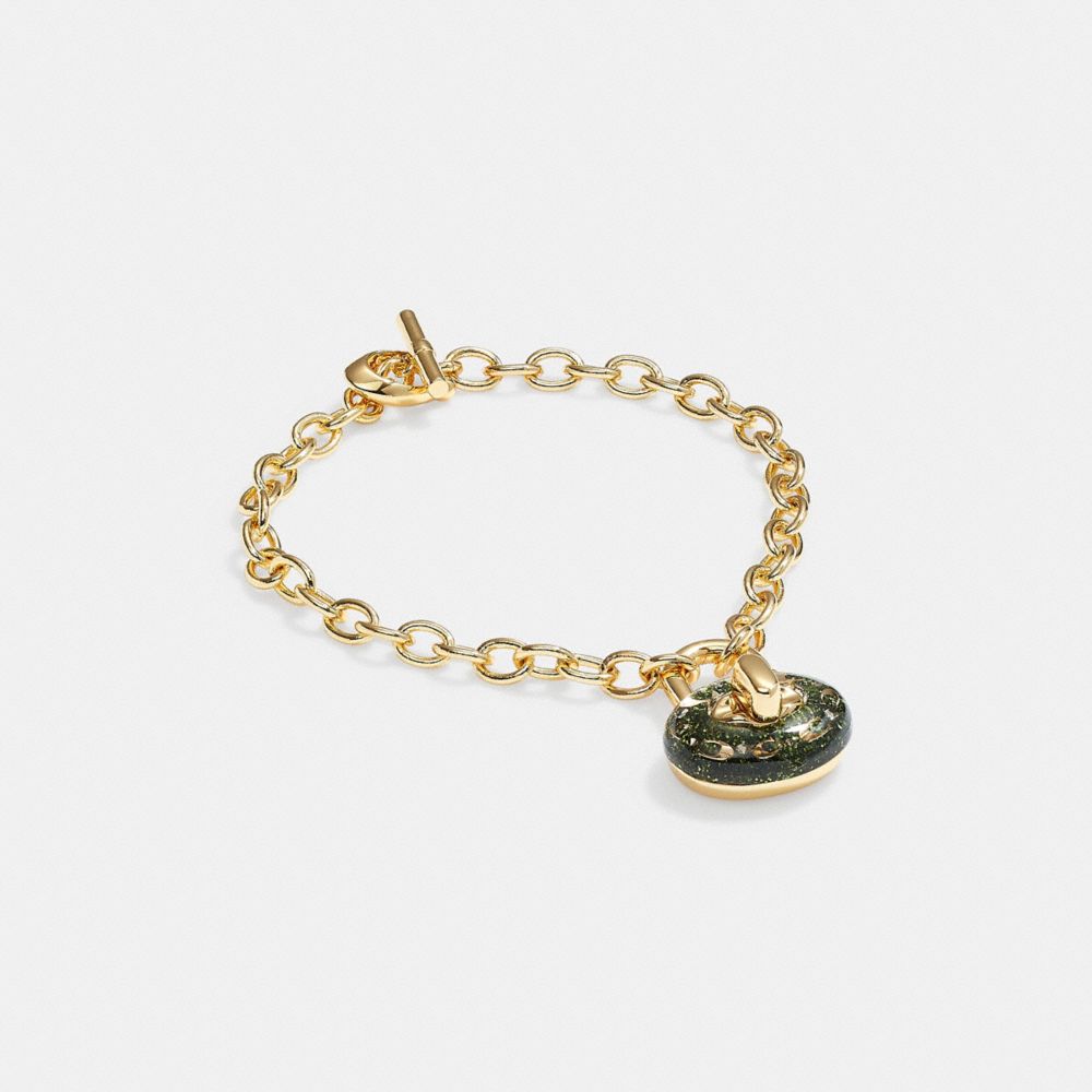 CD837 - Signature Turnlock Bracelet GOLD/GREEN