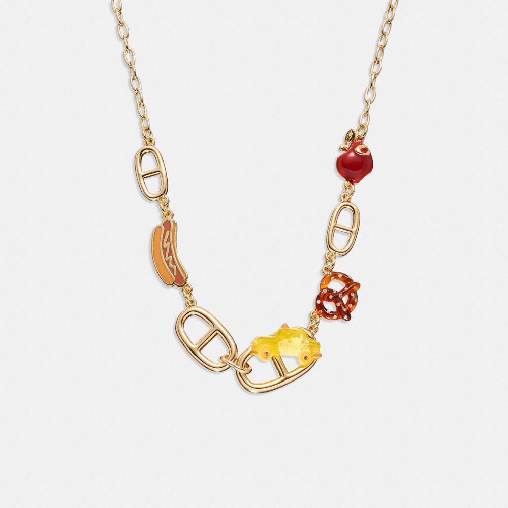 CD847 - Nyc Charm Necklace Gold/Multi