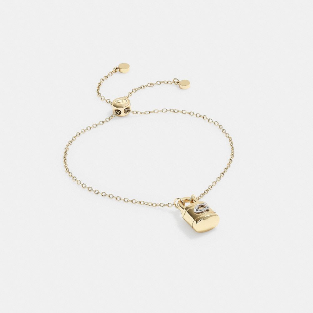 Signature Padlock Slider Bracelet - CD854 - GOLD/SILVER