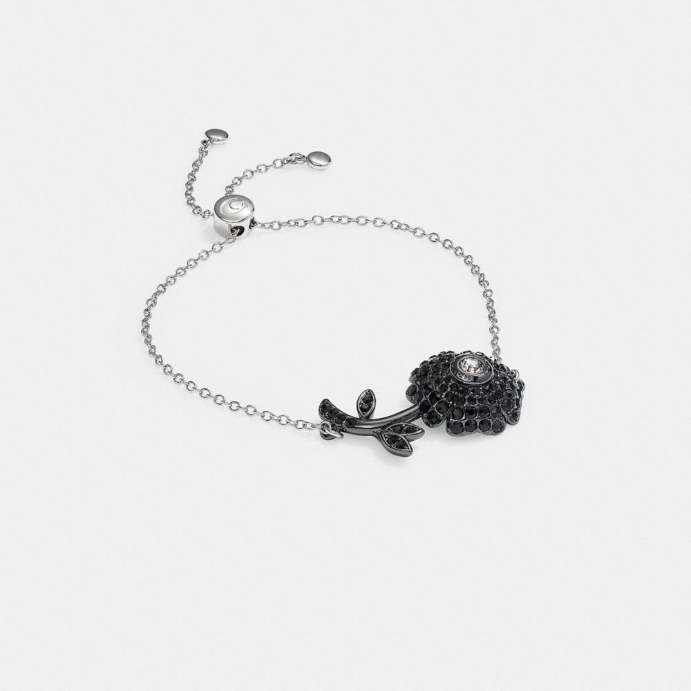 Sparkling Daisy Slider Bracelet - CD858 - Silver/Black