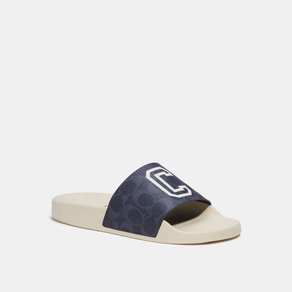 COACH CD876 Slide In Signature Canvas With Varsity DENIM