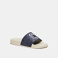 COACH CD876 Slide In Signature Canvas With Varsity DENIM