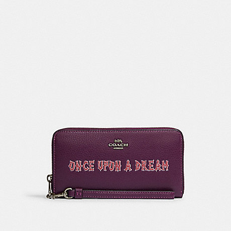 COACH CD971 Disney X Coach Long Zip Around Wallet With Signature Canvas Interior And Once Upon A Dream Motif QB/Boysenberry-Multi/Khaki