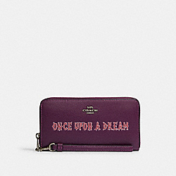 COACH CD971 Disney X Coach Long Zip Around Wallet With Signature Canvas Interior And Once Upon A Dream Motif QB/BOYSENBERRY MULTI/KHAKI