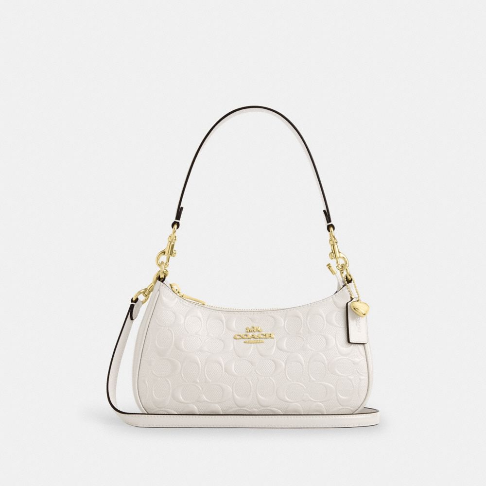 TERI SHOULDER BAG IN SIGNATURE LEATHER WITH HEART CHARM