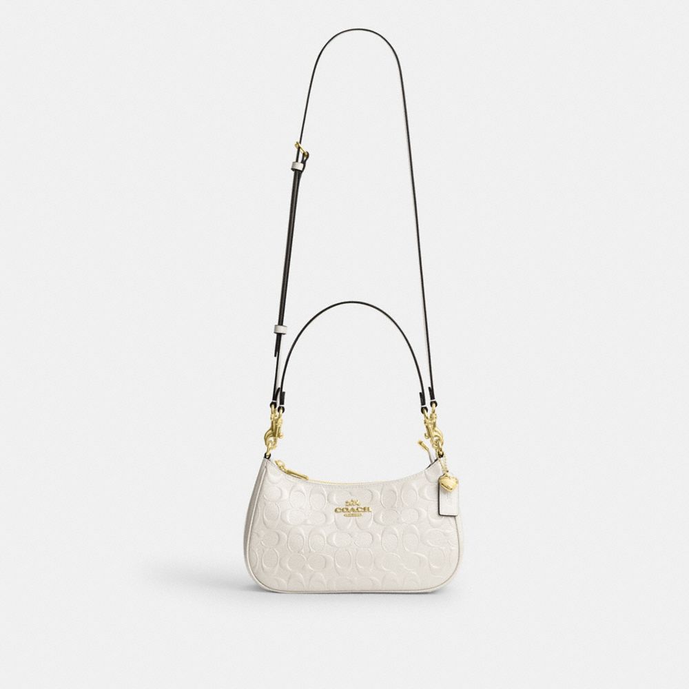 TERI SHOULDER BAG IN SIGNATURE LEATHER WITH HEART CHARM
