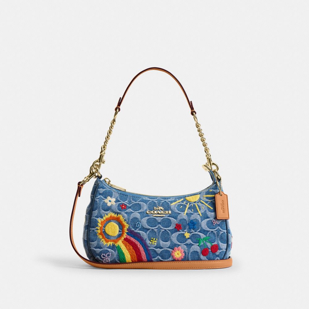 하드웨어: 이미테이션 골드 / 바디 메인컬러: 인디고 멀티,