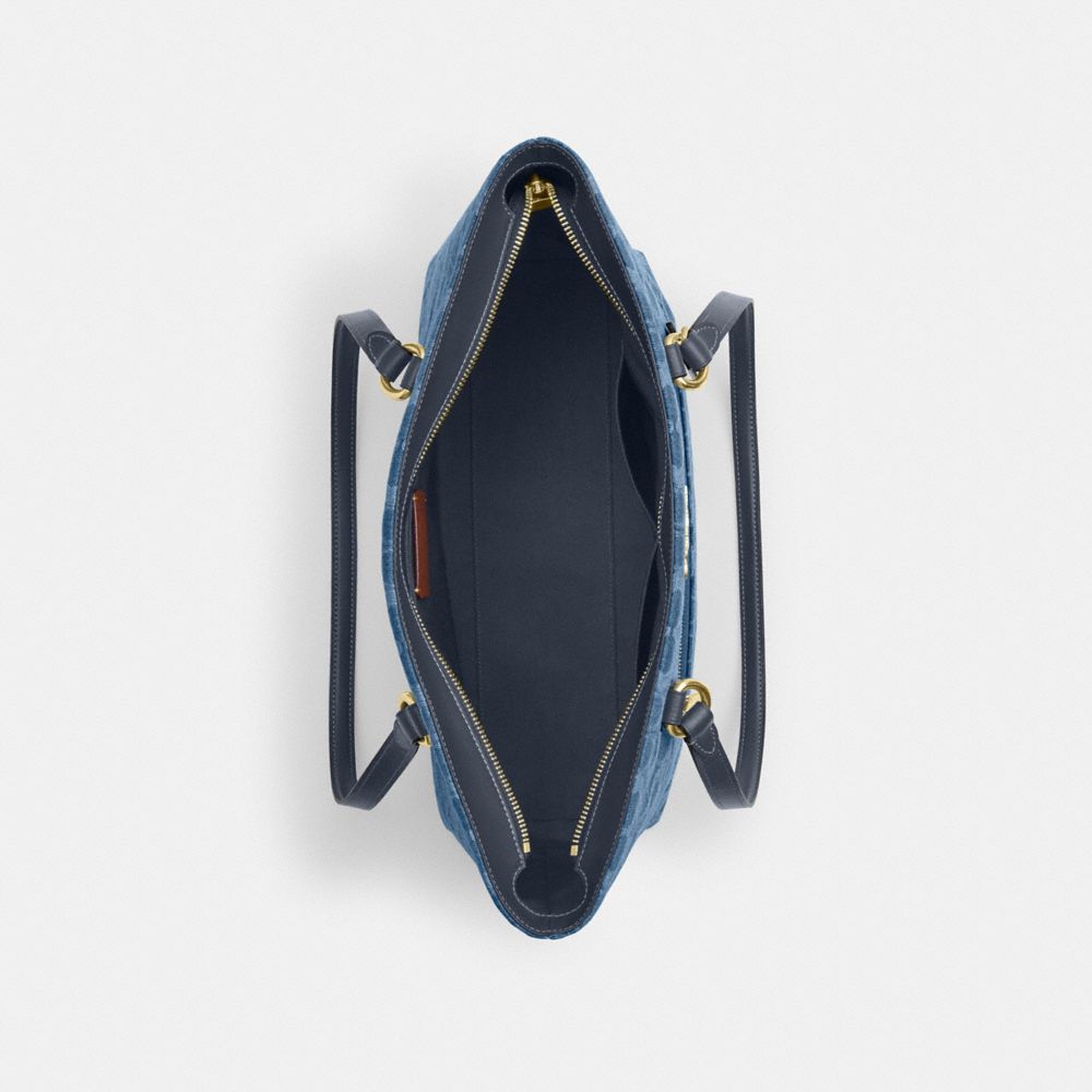 Station Tote Bag In Signature Denim | Coach Australia