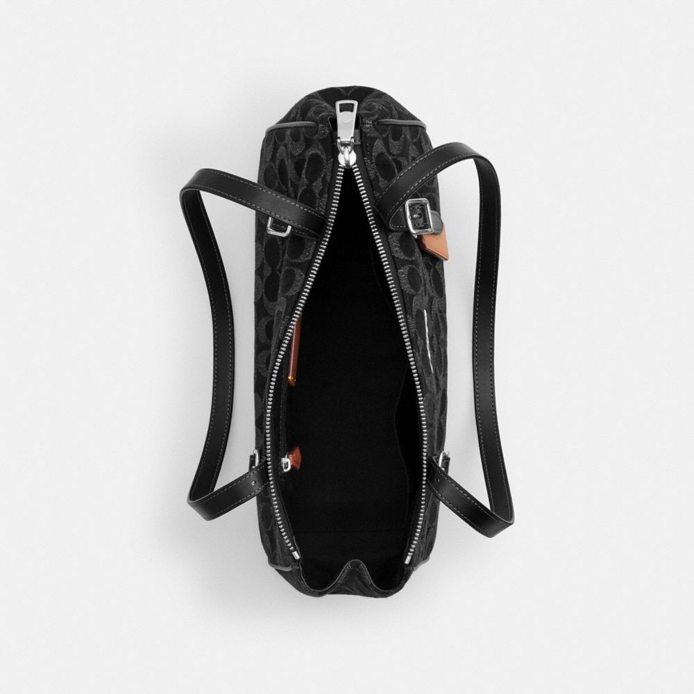 ASHER SHOULDER BAG IN SIGNATURE DENIM