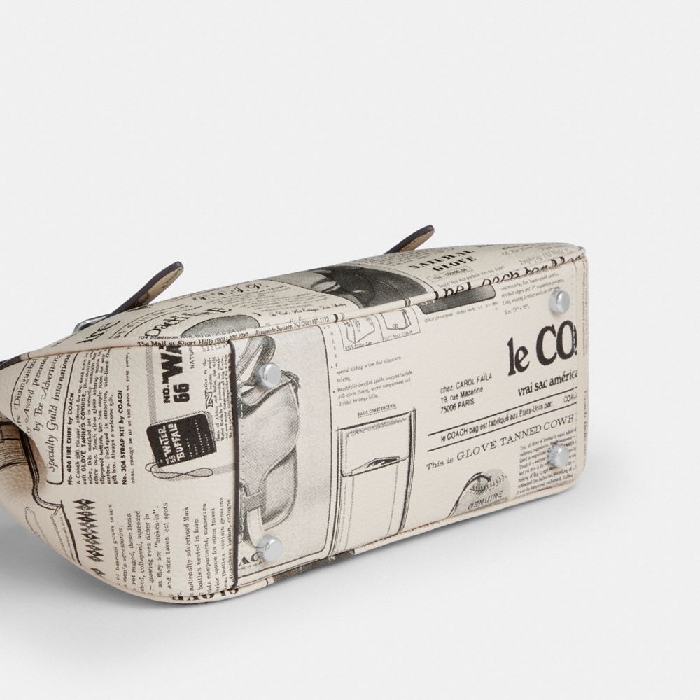 ASHER SHOULDER BAG WITH NEWSPAPER PRINT