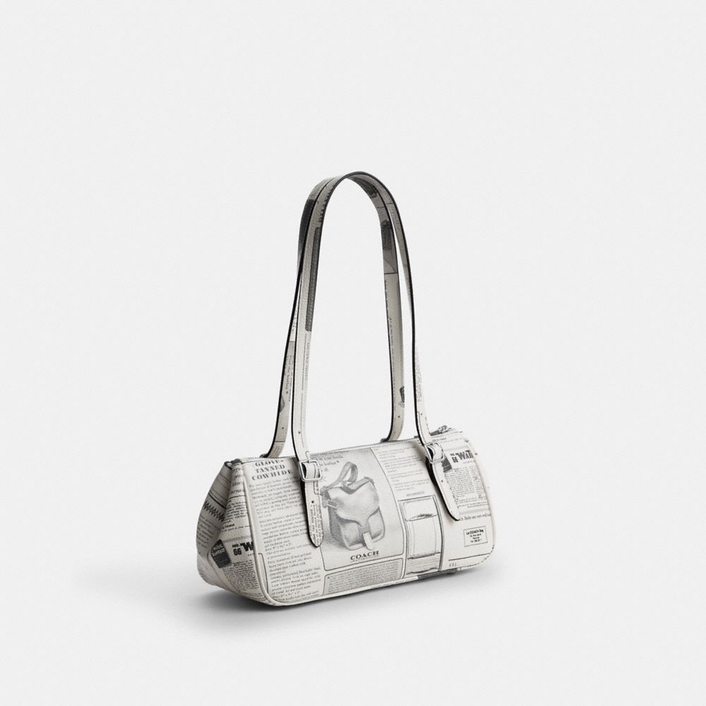 ASHER SHOULDER BAG WITH NEWSPAPER PRINT