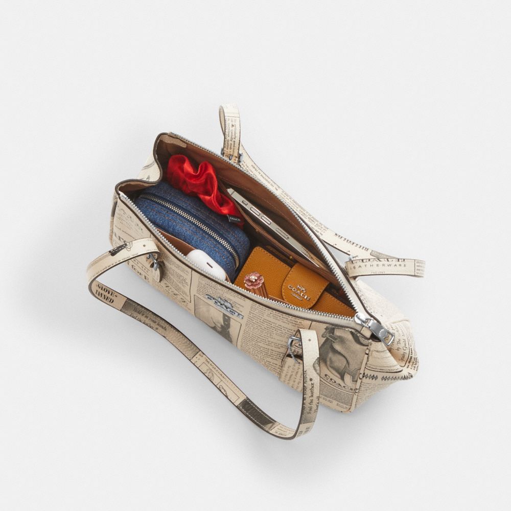 ASHER SHOULDER BAG WITH NEWSPAPER PRINT