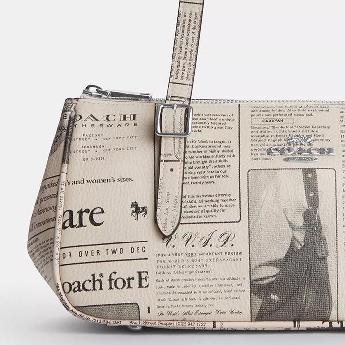 ASHER SHOULDER BAG WITH NEWSPAPER PRINT