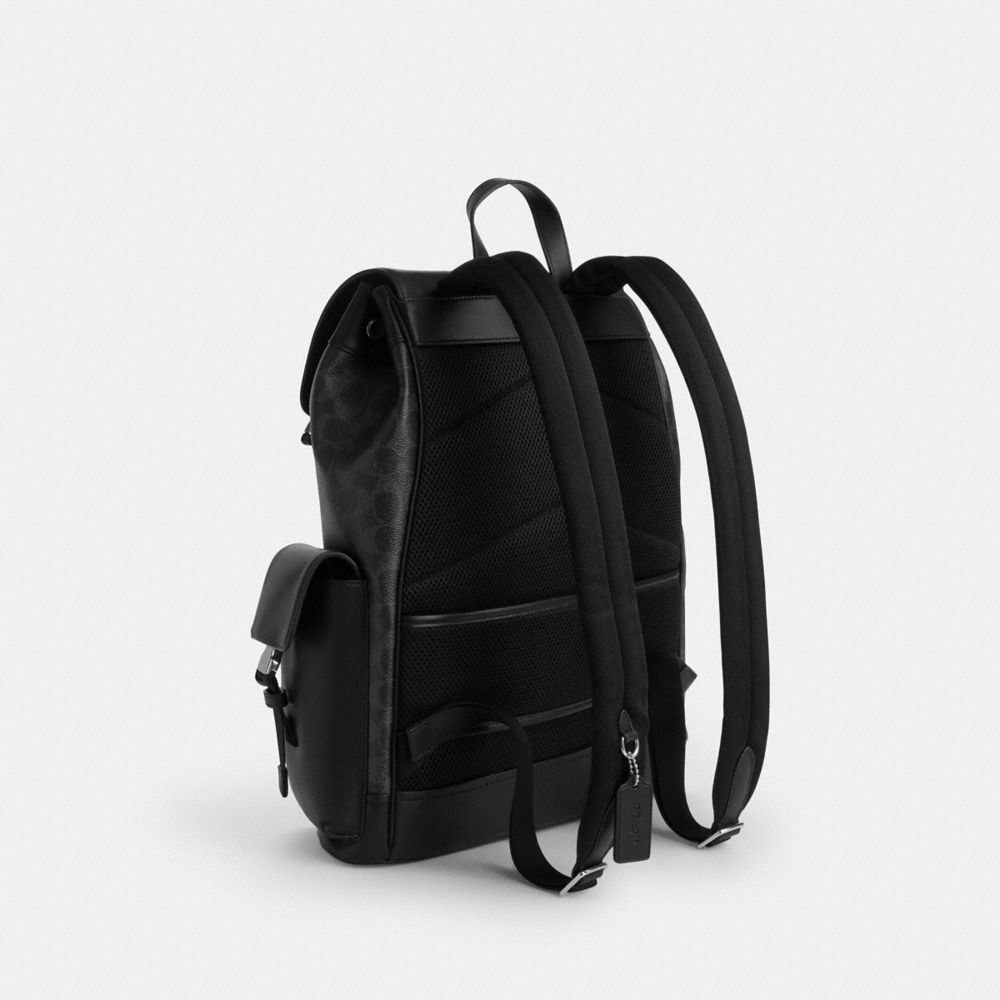 CLARK BACKPACK IN SIGNATURE CANVAS WITH VARSITY STRIPE
