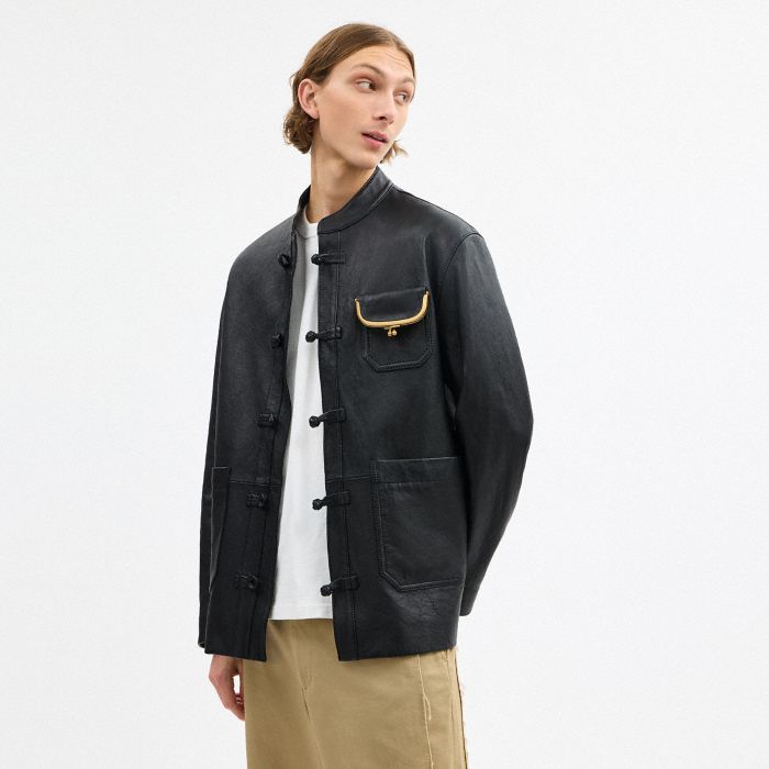 COACH CLOT 正面結飾皮革外套