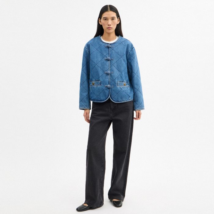 COACH CLOT QUILTED DENIM JACKET