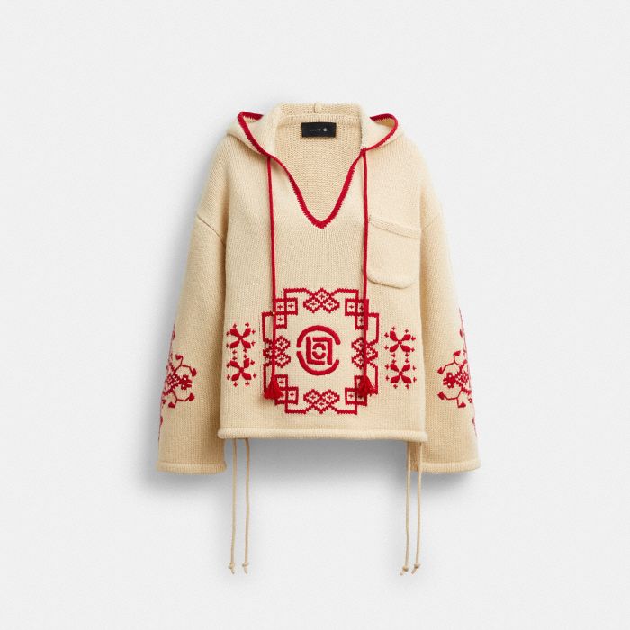 COACH CLOT 嵌花休閒連帽衫