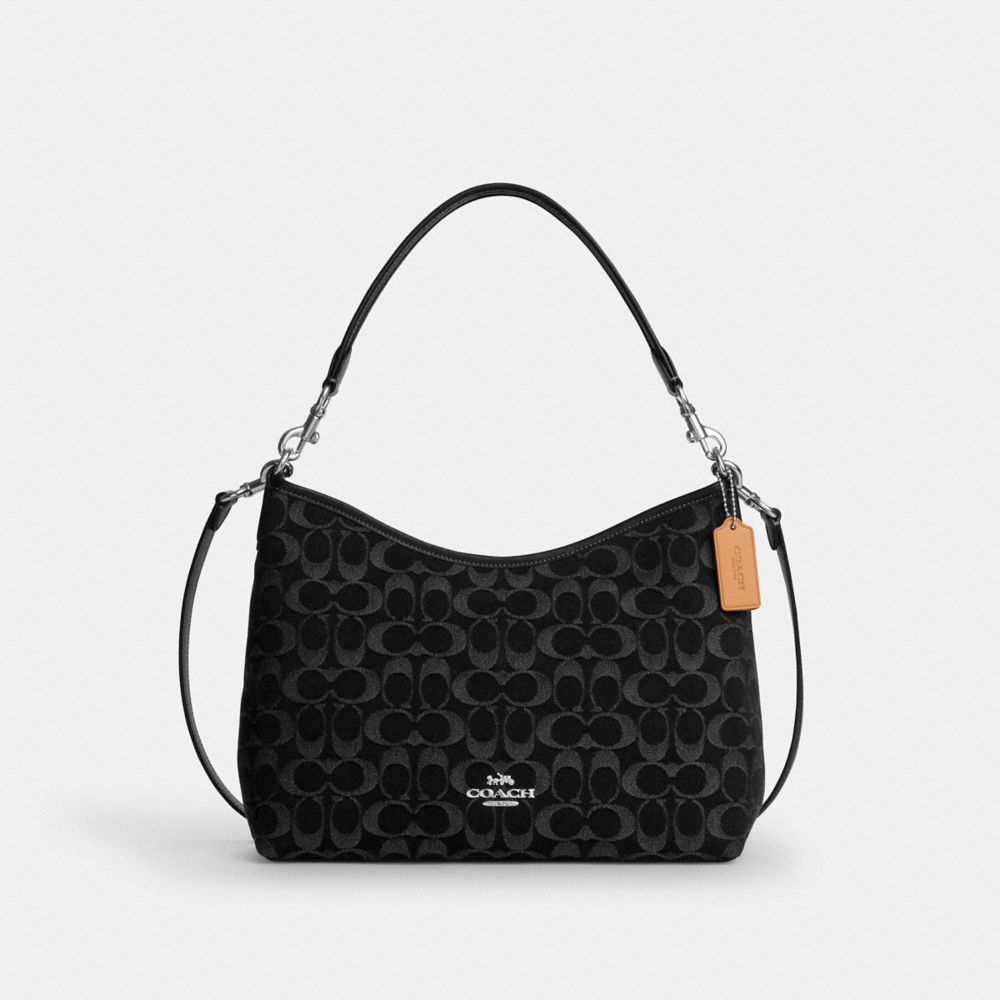 COACH&reg;,Laurel Shoulder Bag In Signature Denim,,Front View