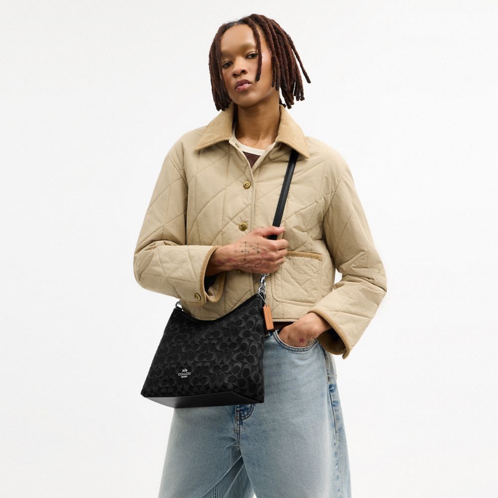 LAUREL SHOULDER BAG IN SIGNATURE DENIM