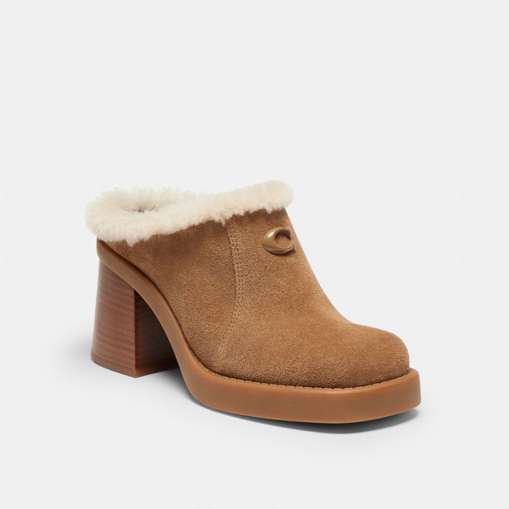 Sculpted C Heeled Mule - CDE70 - Coconut/Natural