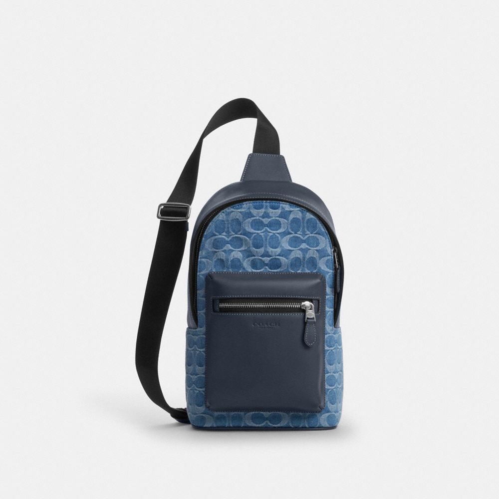 COACH&reg;,West Pack In Signature Denim,,Front View