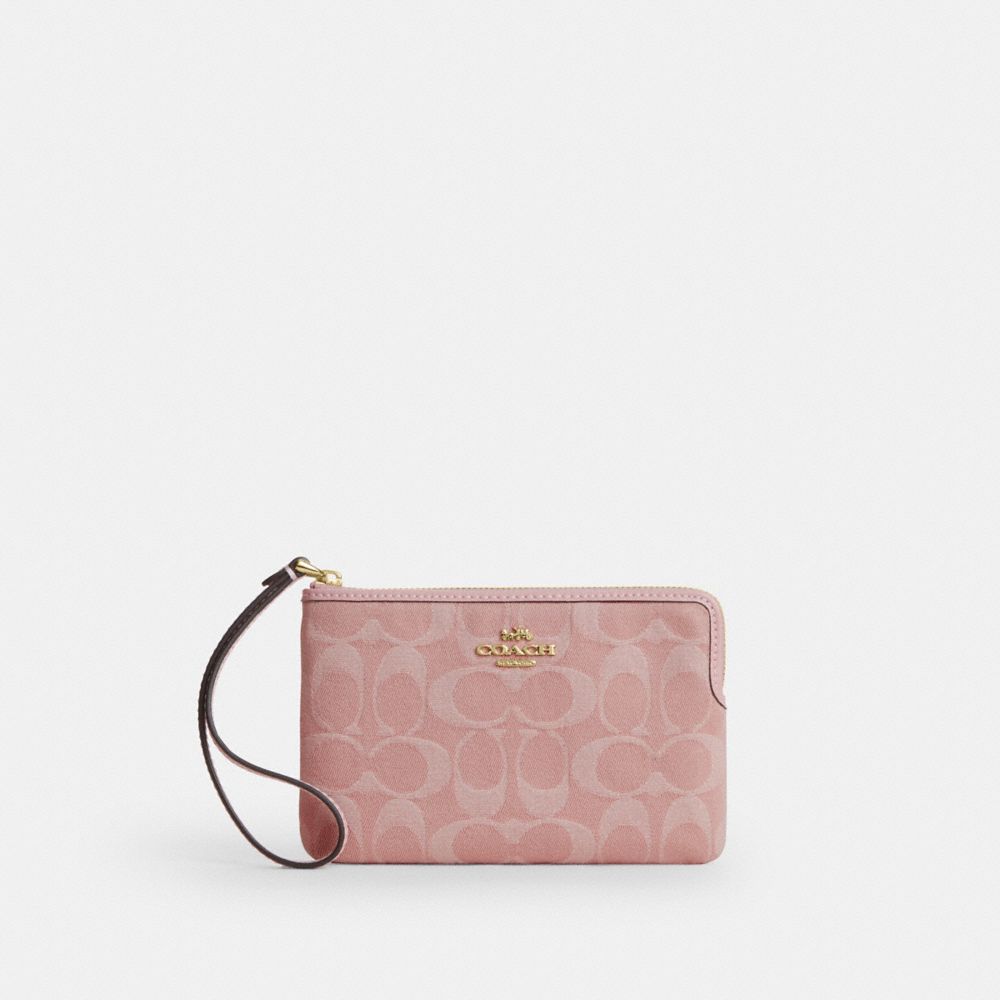Corner Zip Wristlet In Signature Denim | Coach Australia