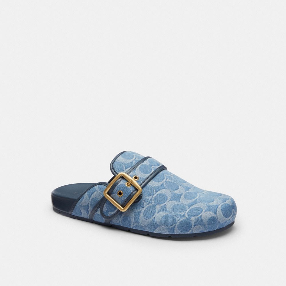 COACH CDF42 Archival Buckle Clog In Regenerative Cotton Signature Denim INDIGO