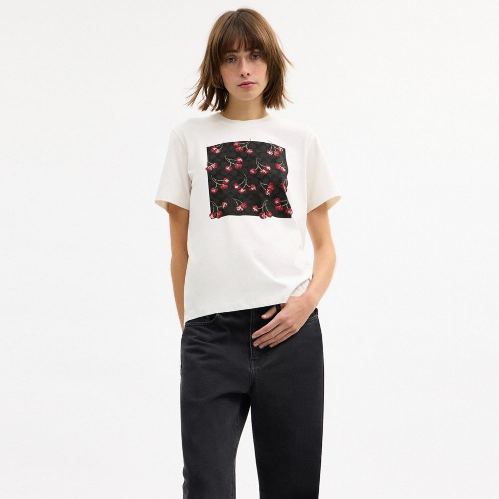 CHERRY SIGNATURE CLASSIC T-SHIRT IN ORGANIC COTTON