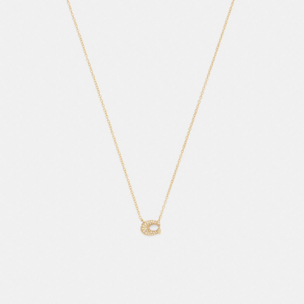 COACH CDF96 Pavé C Necklace GOLD