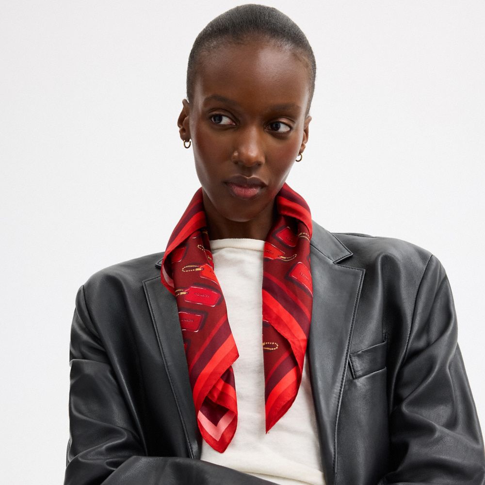 馬車圖案 HANGTAG 印花絲巾