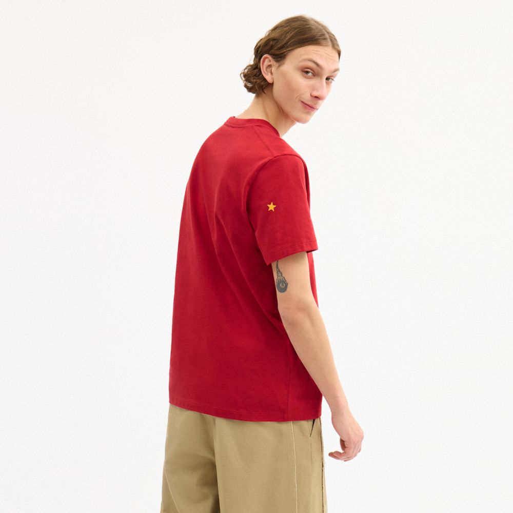 HORSE AND CARRIAGE STICKER T-SHIRT IN ORGANIC COTTON