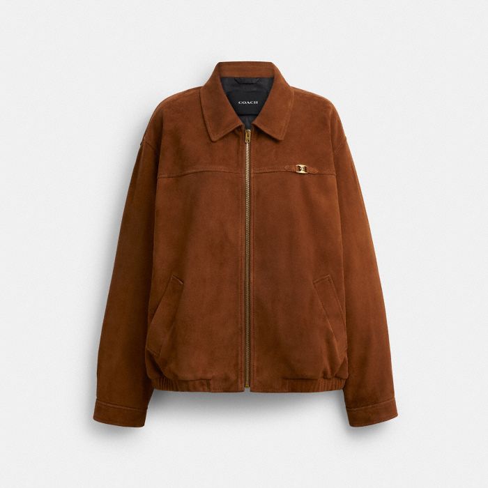 HERITAGE C 寬大型皮革 BOMBER 外套