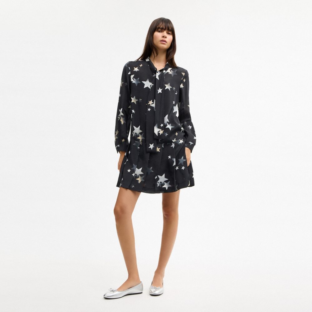 TIE NECK STAR DRESS