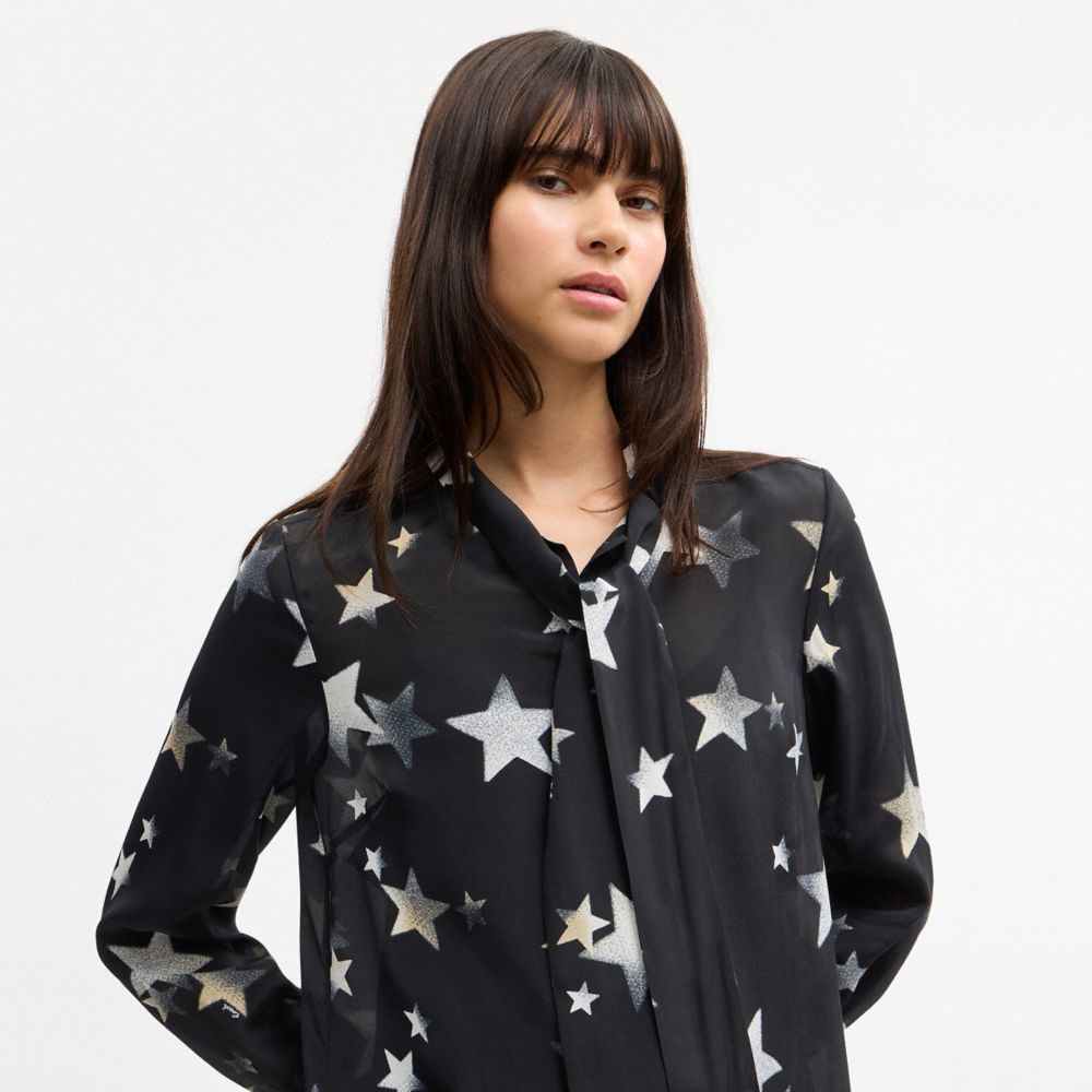 TIE NECK STAR DRESS