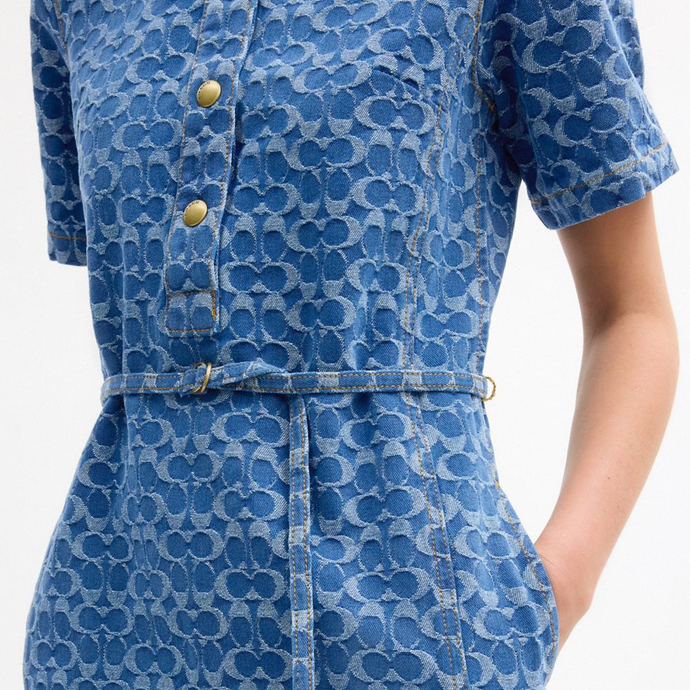 coach denim dress Signature Denim Dress In Organic Cotton