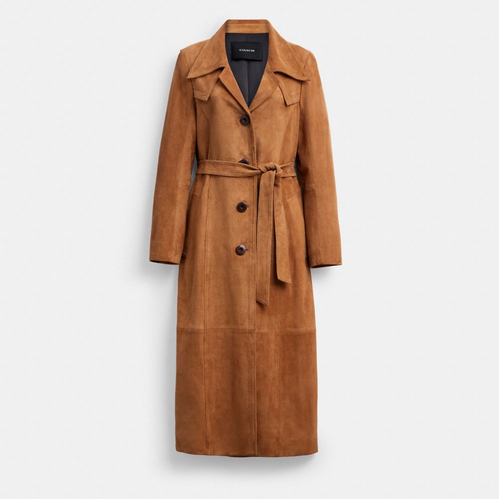 Suede Trench Coat - CDK30 - Tan