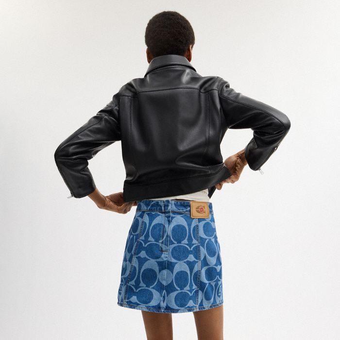 COACH CLOT 經典 SIGNATURE 丹寧布水手裙