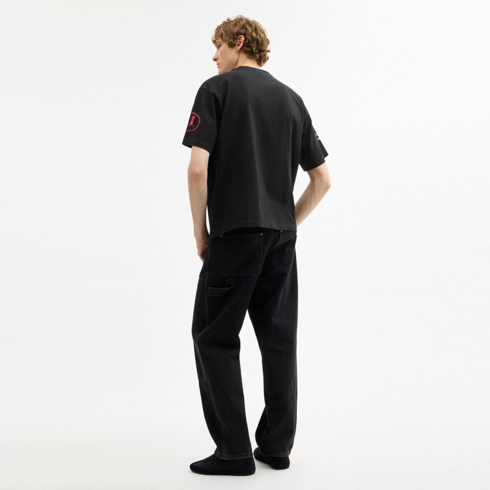 棉質恐龍拼貼圖案 T 恤