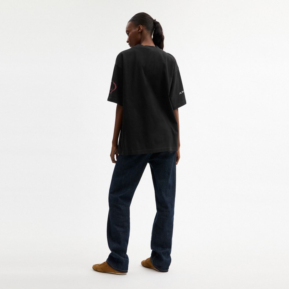 棉質恐龍拼貼圖案 T 恤