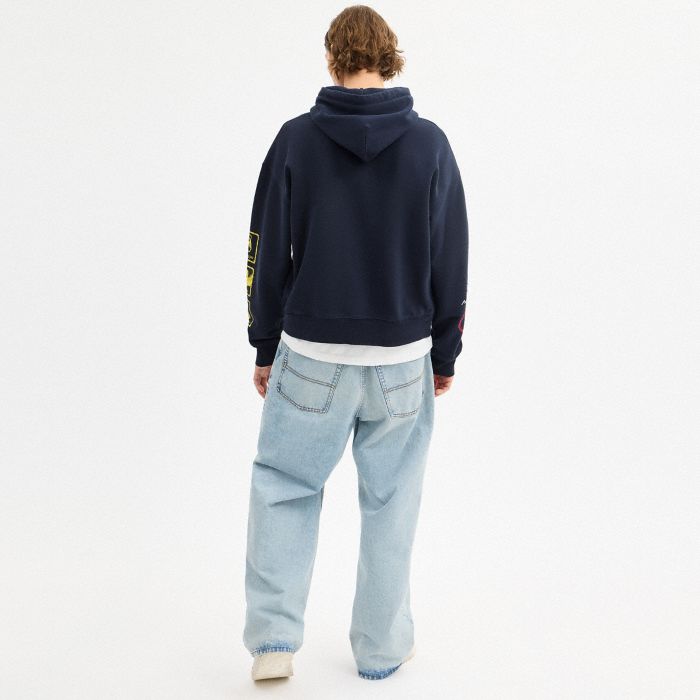 棉質恐龍拼貼圖案 T 恤休閒型連帽衫