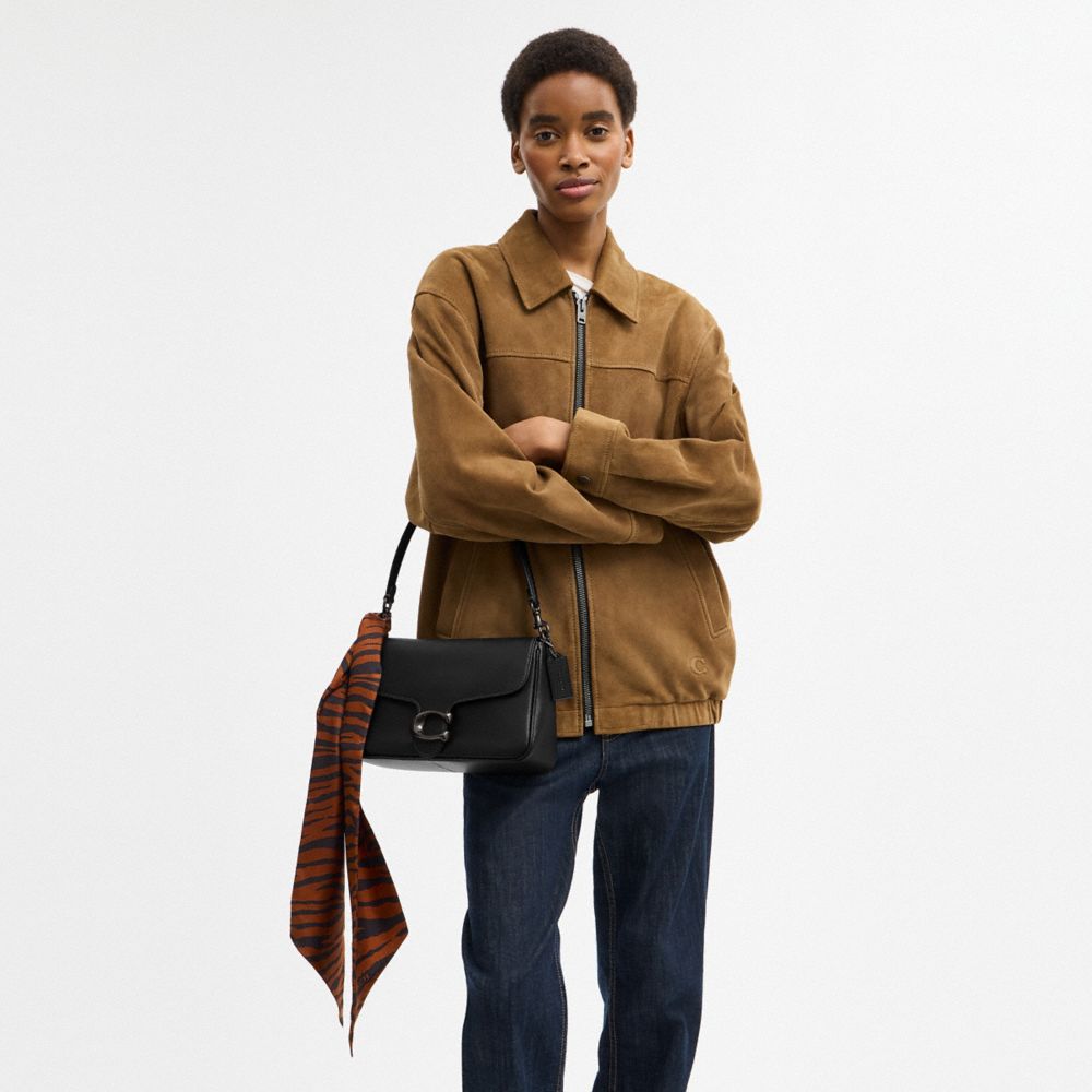 老虎印花蠶絲加寬款細圍巾